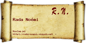 Rada Noémi névjegykártya